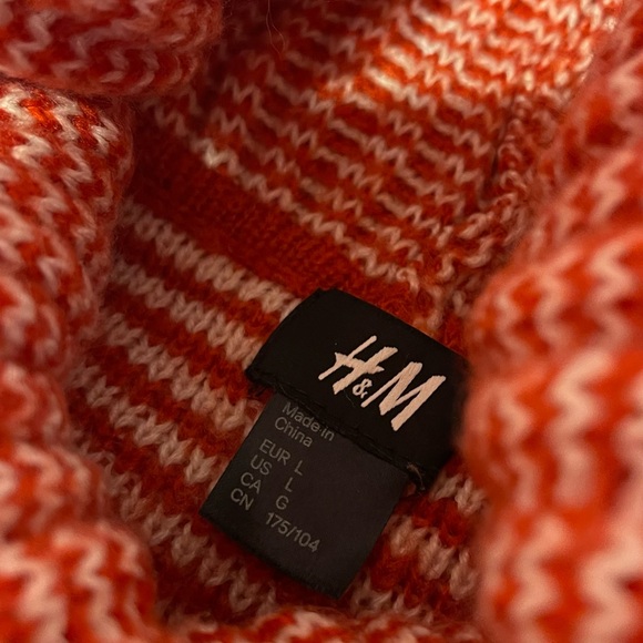 H&M Red and White Striped Knit Dress Sweater - Picture 2 of 5